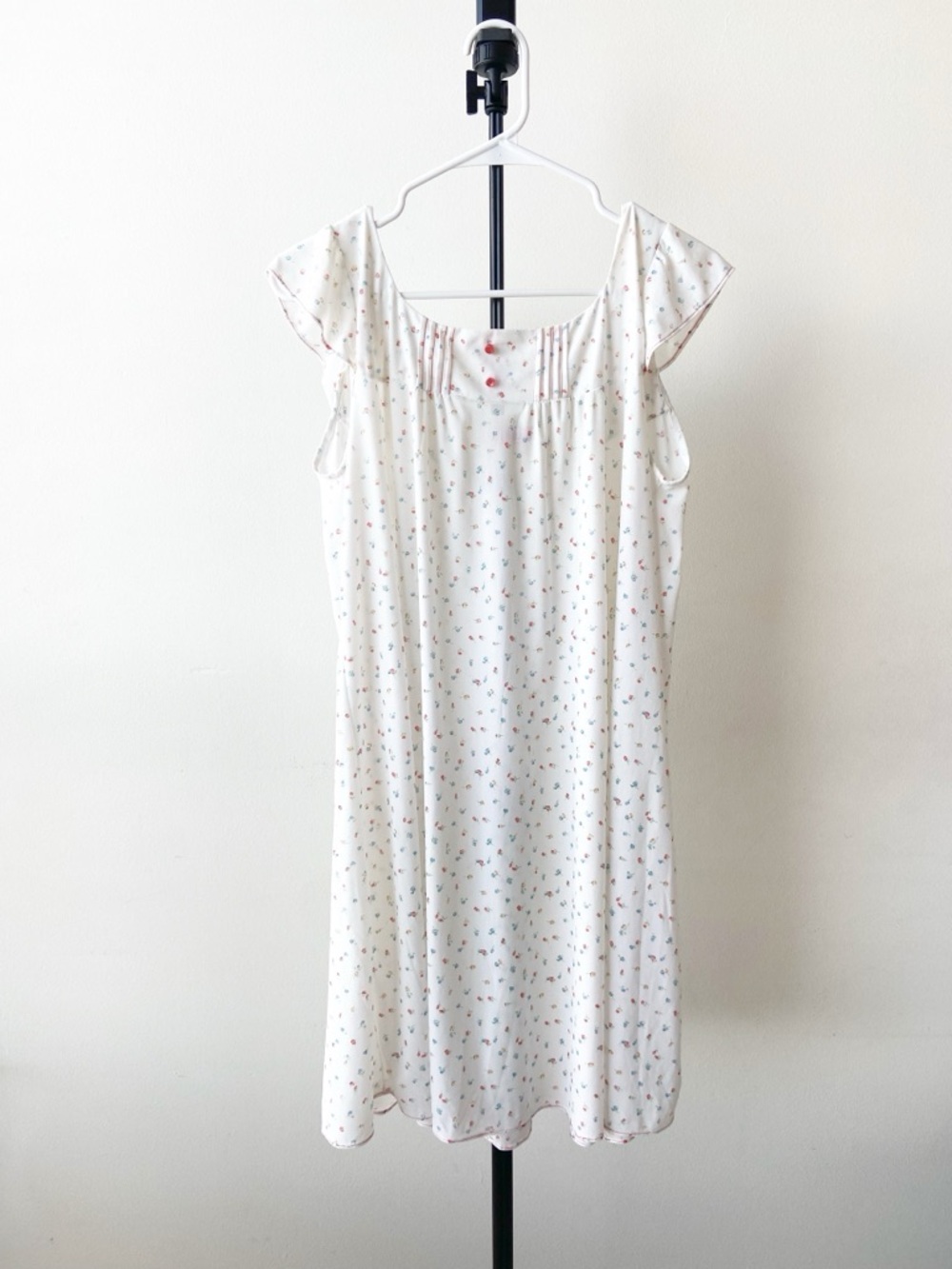 Vintage Lady Weldon White Floral Nightgown Size M